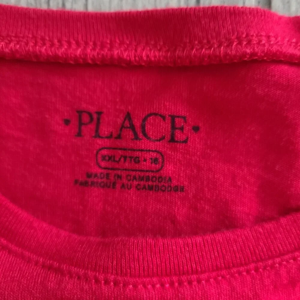 🏷 3/$15 or 5/$20 The Children's Place girls red unicorn top size XXL 16